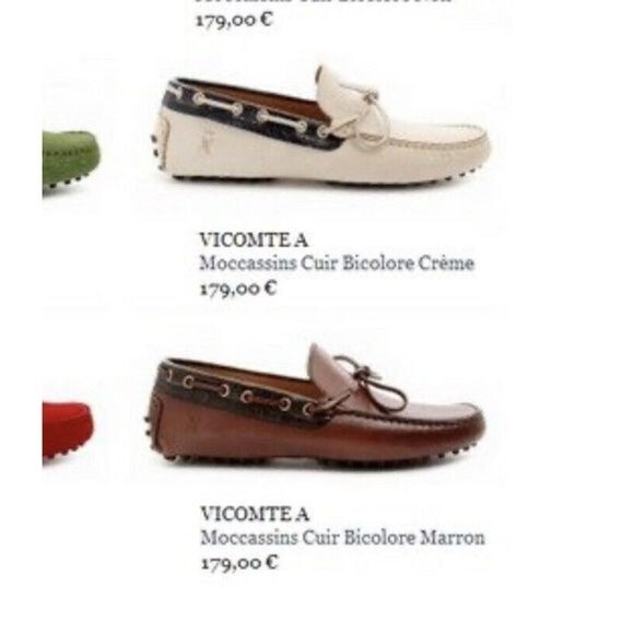 Vicomte A. Paris - palm Beach Leather Mocassin Creme Eur 39 men’s size 7 shoe - Picture 10 of 12